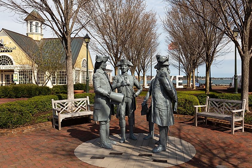 The American Revolutionary War figures in Yorktown, Virginia