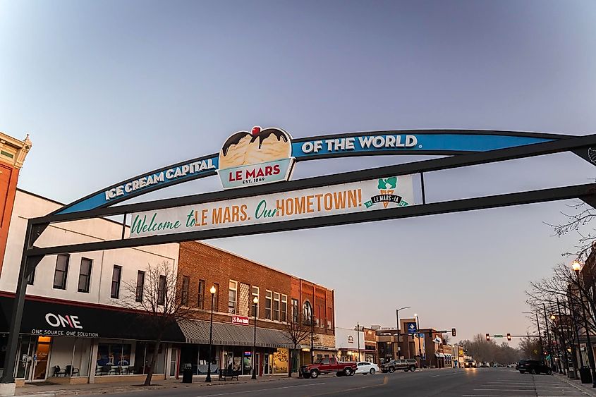 Downtown Le Mars, Iowa.
