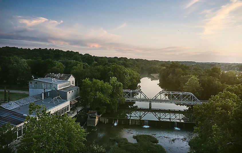 Aerial view of Ozark, Missouri, via 