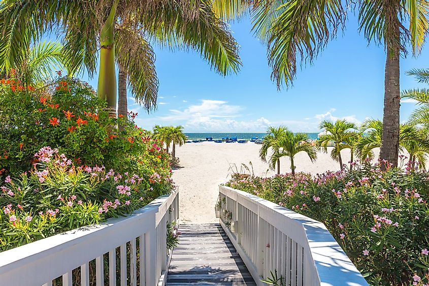 Boardwalk to a beach in St. Pete, Florida