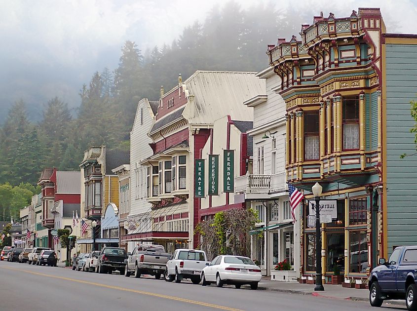 Main Street in Ferndale, California.