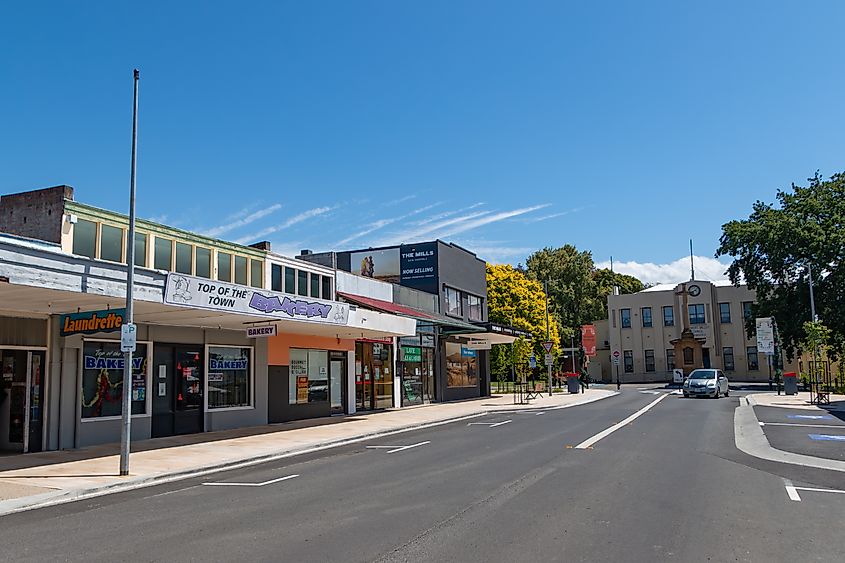 Street view in New Norfolk, Tasmania, Australia