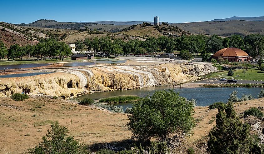 Expansive view of Hot Springs State Park in Thermopolis Wyoming