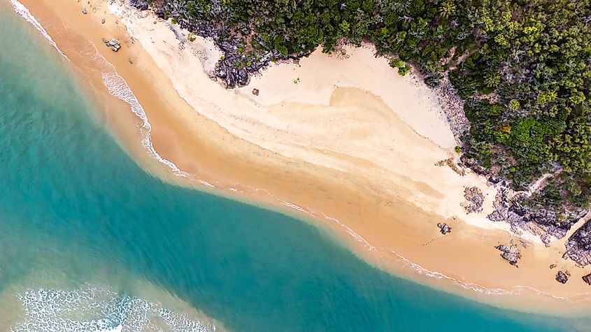 Aerial view of inlet at 1770 Queensland Australia.