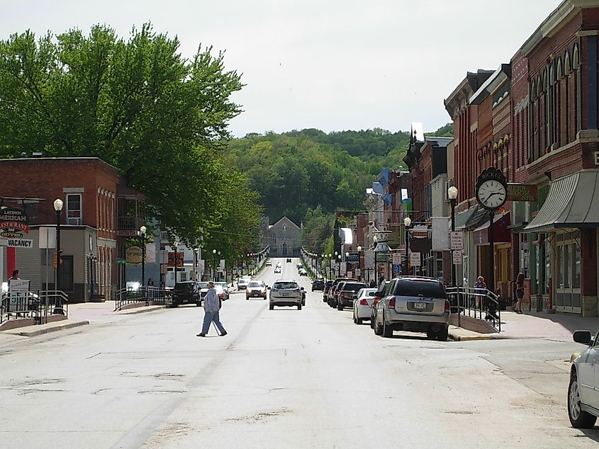 The historical town of McGregor, Iowa