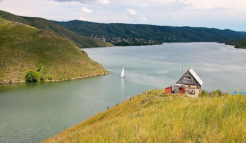 Kazakhstan, Irtysh river, mountain landscape