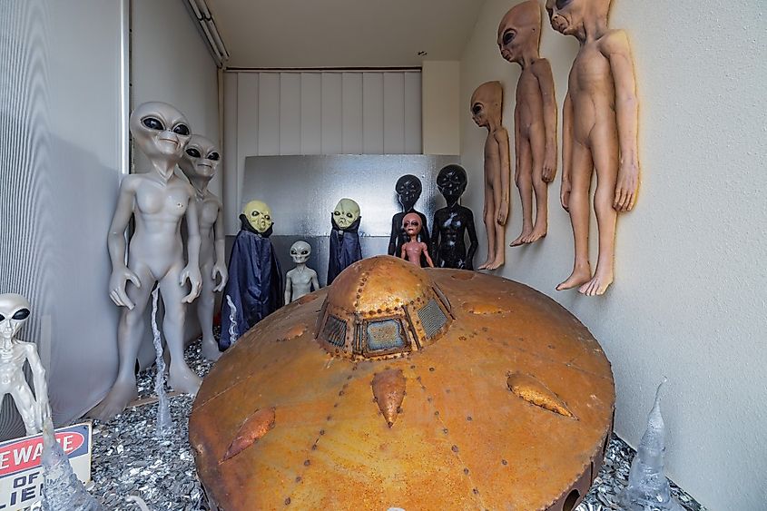 Inside the International UFO Museum and Research Center, Roswell.