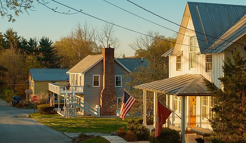 Houses in Rhinecliff, New York.