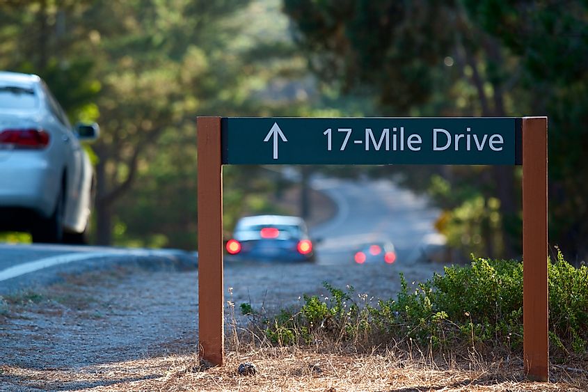 Cars navigate the scenic 17 Mile Drive 