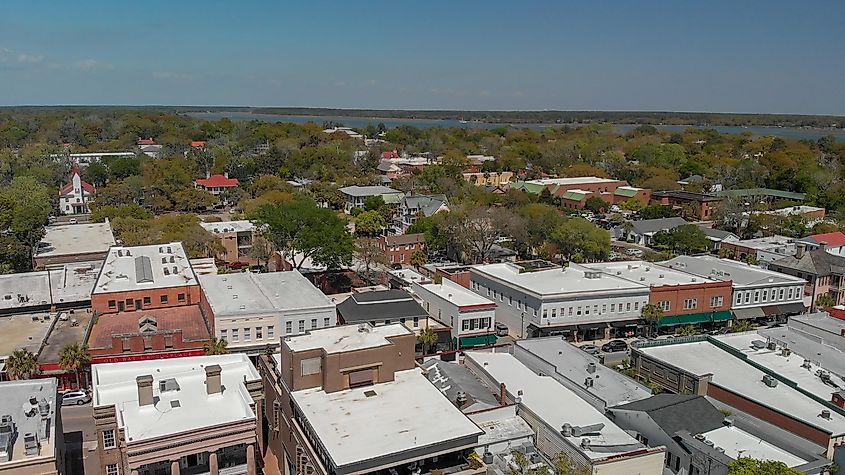 Aerial view of Beaufort, South Carolina.