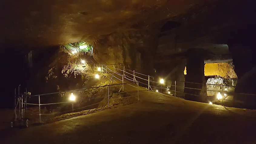 Inside the Bonne Terre Mine in Bonne Terre, Missouri.