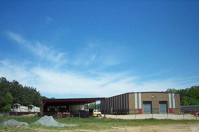 A railroad building in Sandersville, Georgia.