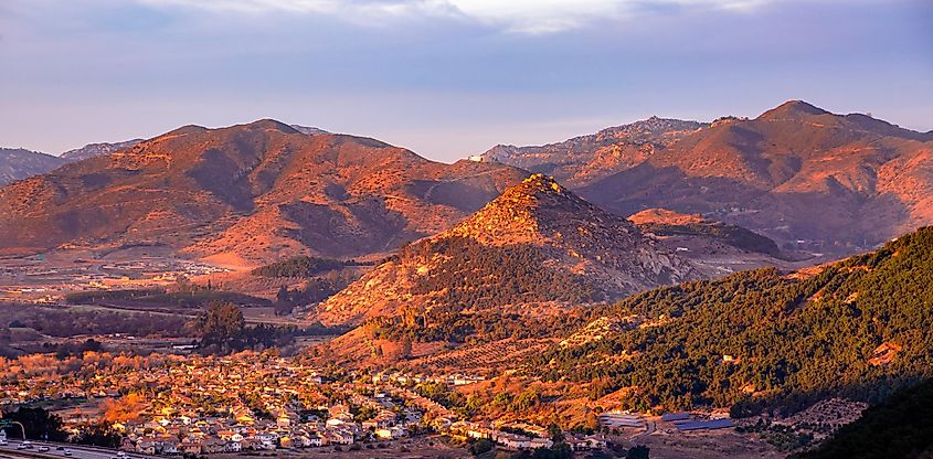 Aerial view of Fallbrook, California