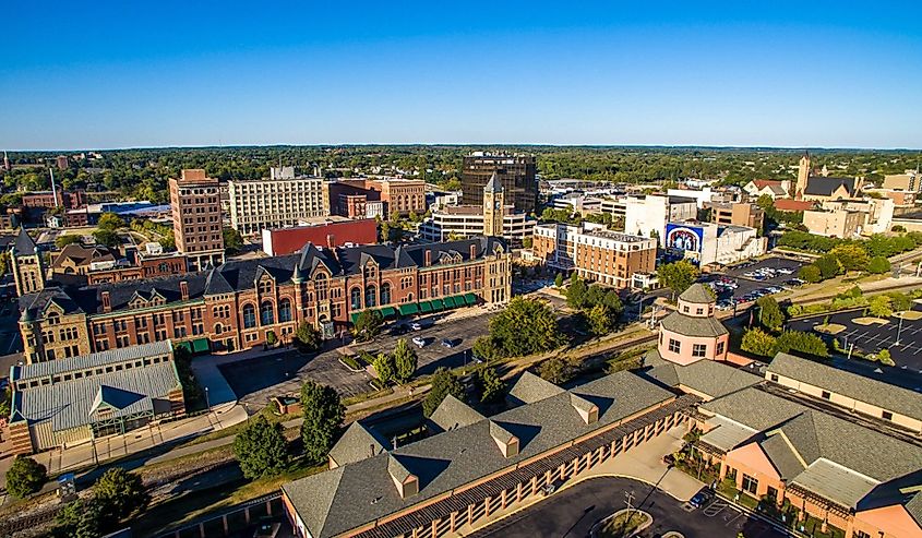 A skyline shot of Downtown Springfield, Ohio