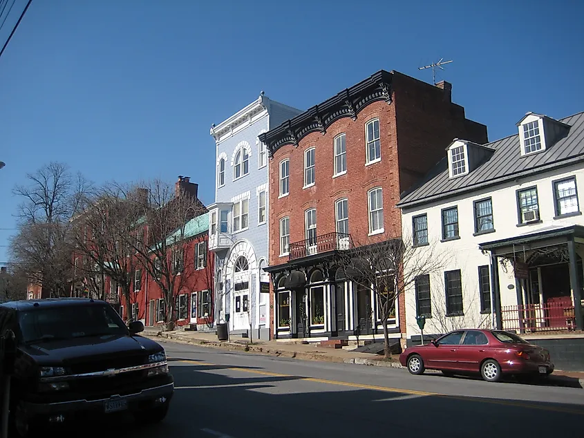 Historic street in Shepherdstown, West Virginia.