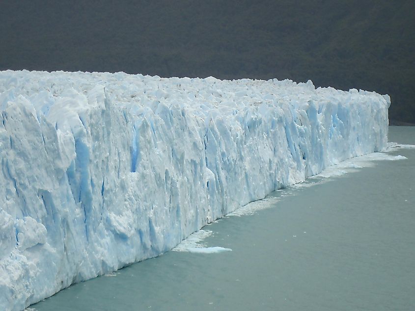 A glacier terminating at a lake, similar to the ice that once ground across the Superior basin.