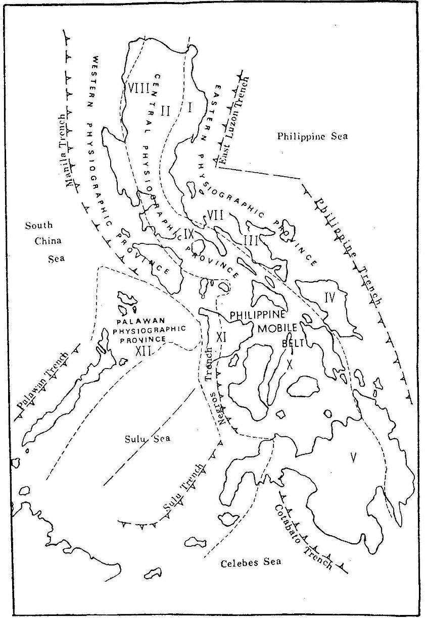 The Manila Trench near western Luzon and Mindoro. 