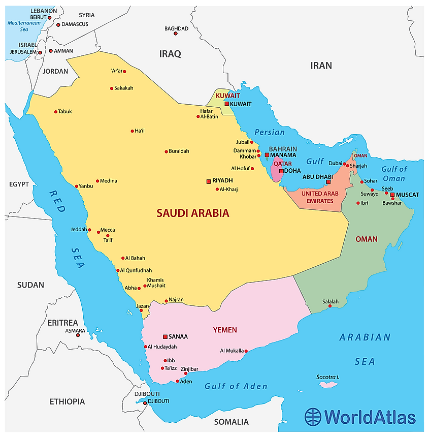 Arabian Peninsula map