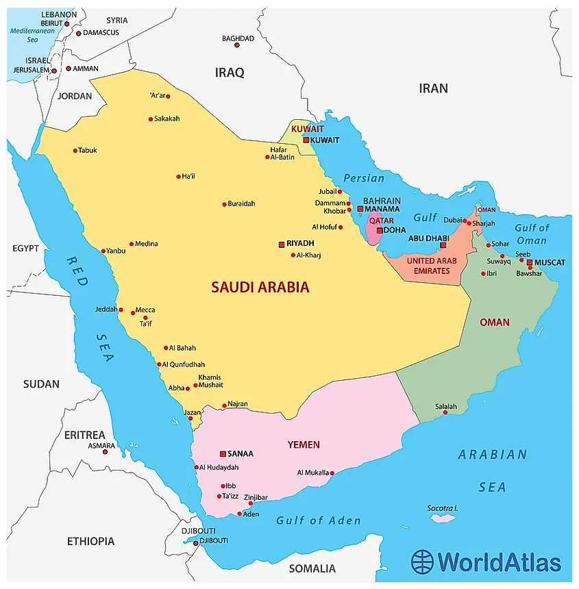 Arabian Peninsula map