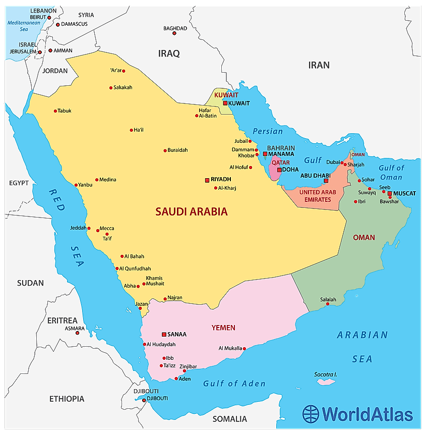 Pal ky P vod Pelagick Arabian Peninsula Political Map Ugand 