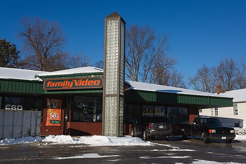  A Family Video store in its last week of operation. The chain is the last of the video stores to survive, beating out Blockbuster and Movie Gallery, via Logan Bush / Shutterstock.com