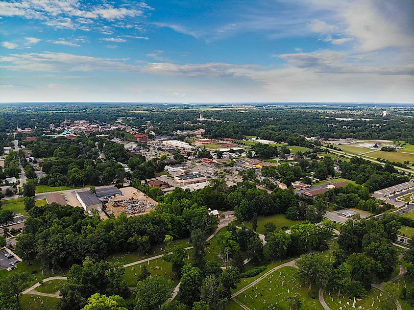 Aerial view of Delaware, Ohio