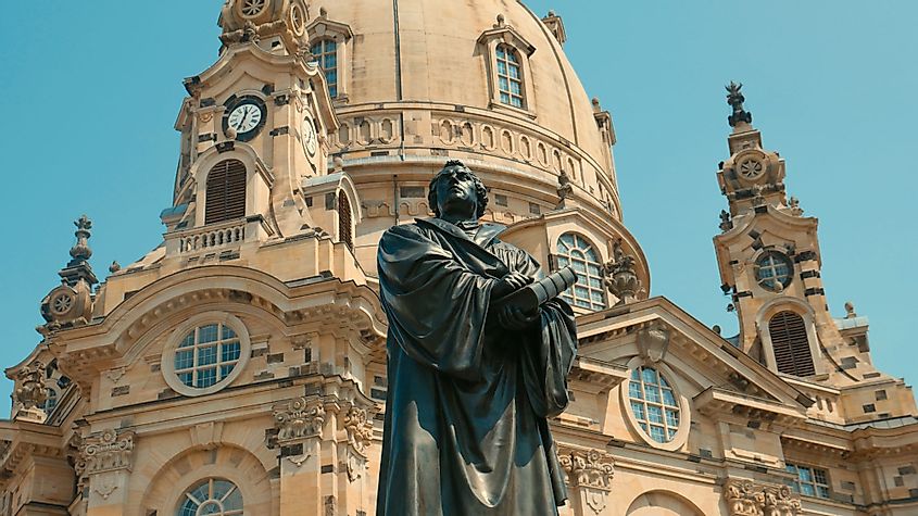 Monument of Martin Luther - the founder of the Protestant Reformation