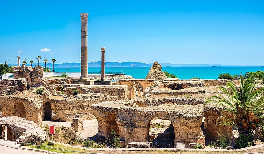 Panoramic view of ancient Carthage. Tunis, Tunisia, North Africa