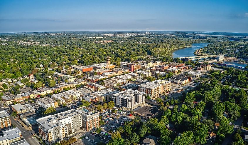 Aerial View of Lawrence, Kansas and its State University