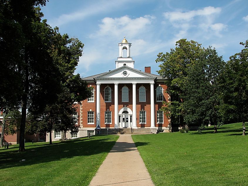 The Livingston County Courthouse and offices at the end of Main Street.