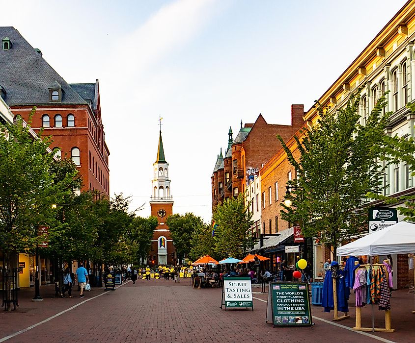 Church Street in Burlington, Vermont, via 