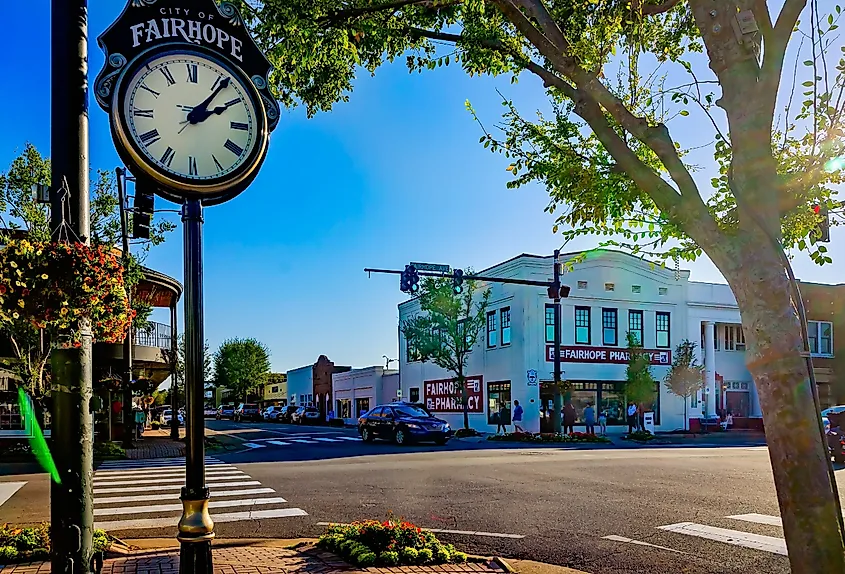 Downtown Fairhope, Alabama.