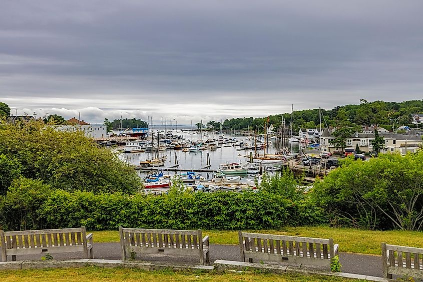 Boats in harbor in Camden, Maine