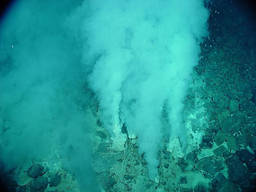 Champagne vent, a hydrothermal vent on the Northwest Eifuku seamount.