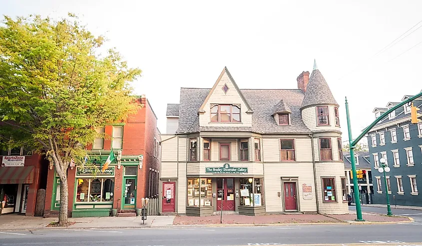 Downtown streets of Lewisburg, Pennsylvania. 