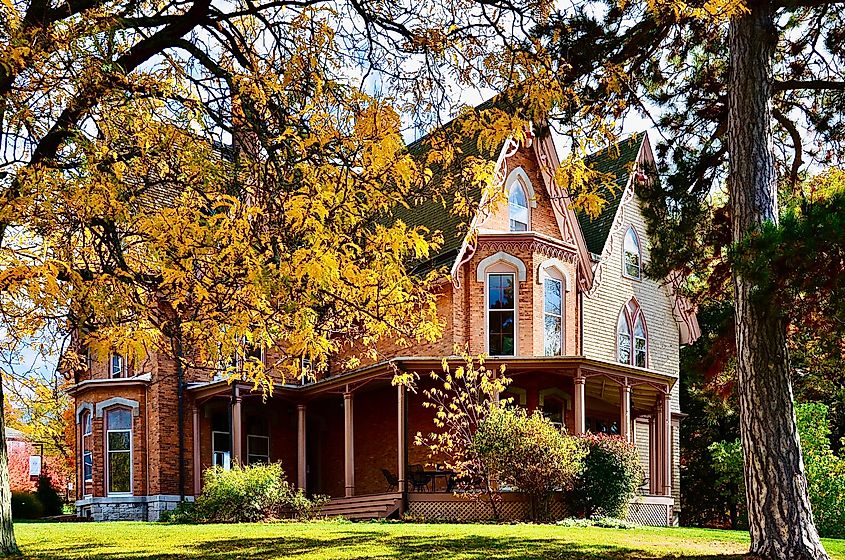 K / Shutterstock.com Caption: The Pettibone House at Wells College campus in Aurora, New York, USA
