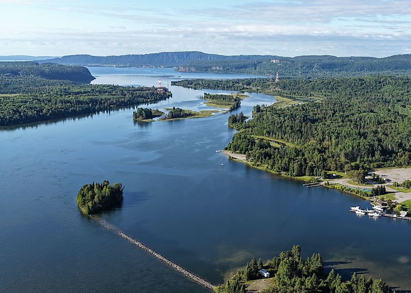 Nipigon River viewed to the south.
