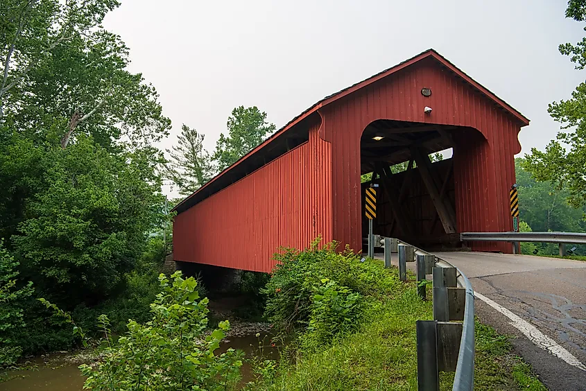 The Stonelick Covered Bridge, located in Milford, Ohio, was built in 1878.