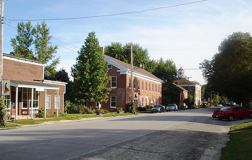 Street view in Bishop Hill, Illinois