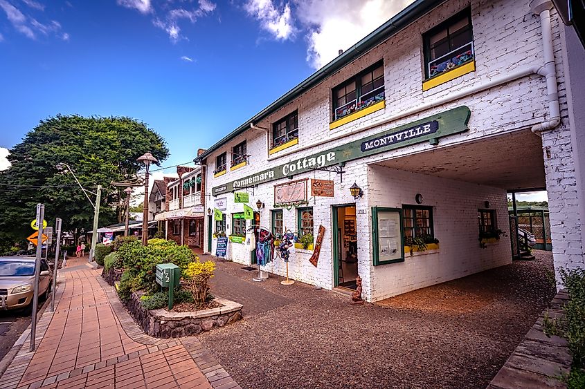 Historical building along the main street in Montville, Queensland, Australia