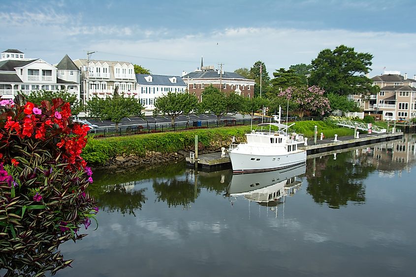 View of downtown Lewes, Delaware.