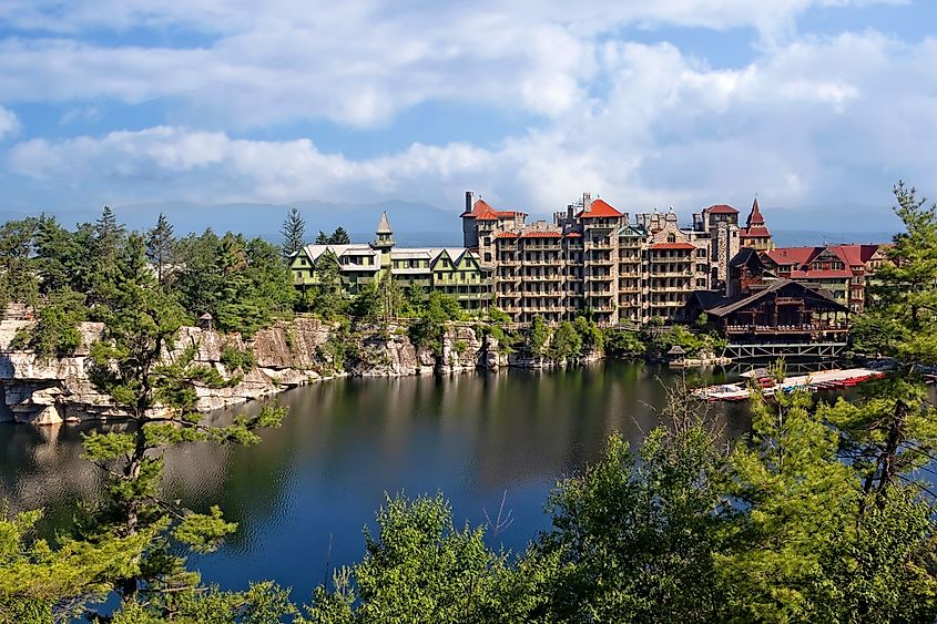 historic Mohonk Mountain House, a luxury resort in the Shawangunk Mountains
