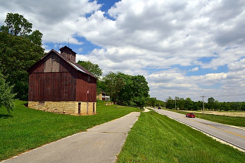Illinois Route 100 near Pere Marquette State Park.