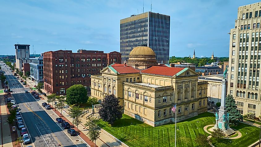 South Bend Courthouse and Downtown Skyline