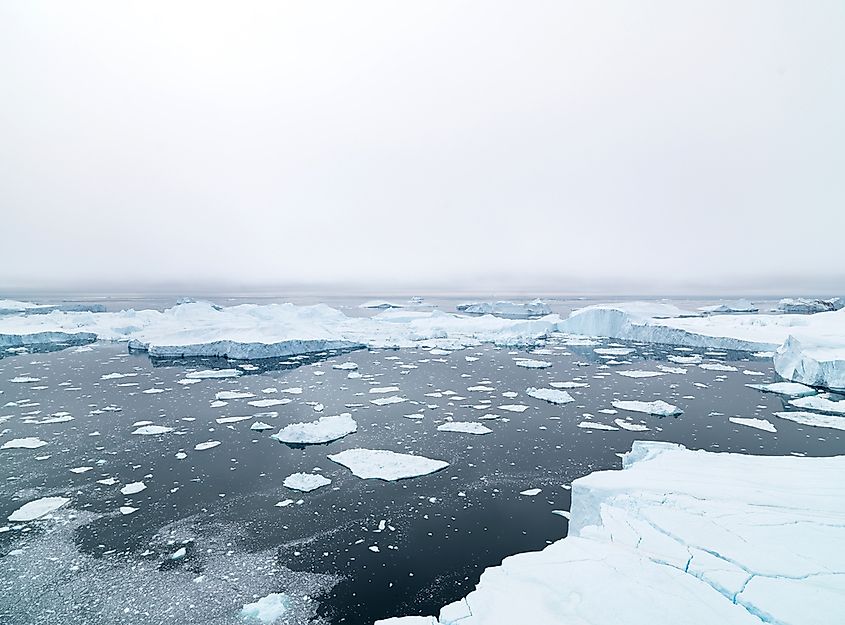 Sea ice covering the Arctic Ocean