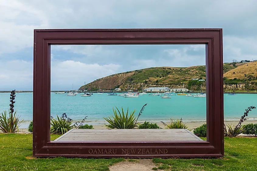 Harbour Street in Oamaru, New Zealand