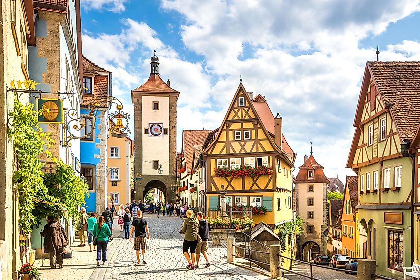 Street view in Rothenburg-ob-der-Tauber, Germany