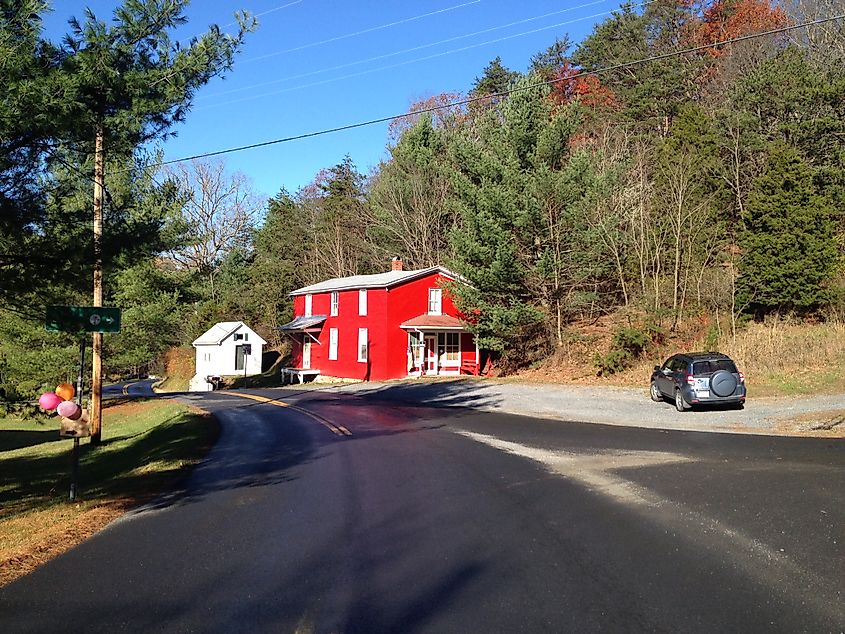 Old Red Store in Capon Springs, West Virginia.