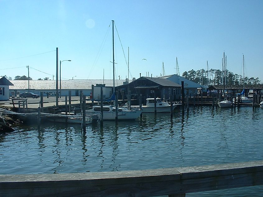 Boats parked at the Poquoson Marina.