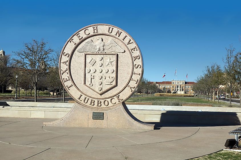 The Texas Tech University Seal at the Texas Tech University in Lubbock, Texas